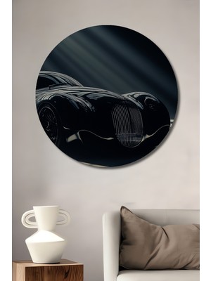 Teona Ahşap Klasik Araba Sokak Işıkları Dekoratif Ahşap Mdf Işyeri Duvar Tablo Yuvarlak Işyeri Duvar Tablo