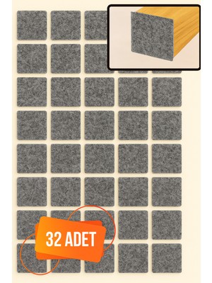 Elysian Yapışkanlı Mobilya Masa Sandalye Parke Zemin Ayak Koruyucu Kaydırmaz Keçesi 25 mm (32 Adet)
