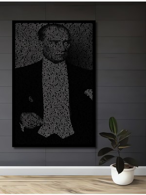 Teona Ahşap Çerçeve Görünümlü Atatürk Ahşap Mdf Dekoratif Işyeri Duvar Tablo Dikdörtgen Işyeri Duvar Tablo