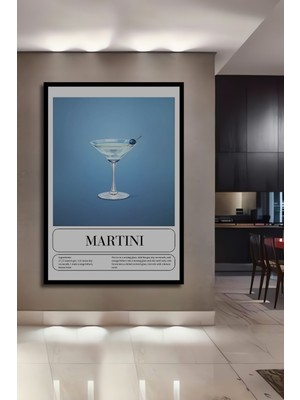 Teona Ahşap Çerçeve Görünümlü Dekoratif Ahşap Mdf Ev Duvar Tablo Martini Sanatı Dikdörtgen Ev Duvar Tablo