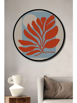Teona Ahşap Çerçeve Görünümlü Matisse Tarzı Dekoratif Ahşap Mdf Ev Duvar Tablo Yuvarlak Ev Duvar Tablo