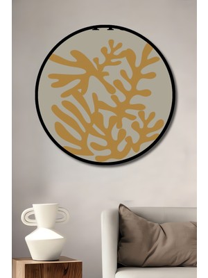 Teona Ahşap Çerçeve Görünümlü Matisse Sanat Ahşap Mdf Dekoratif Ev Duvar Tablo Yuvarlak Ev Duvar Tablo