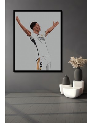 Teona Ahşap Çerçeve Görünümlü Bilinmeyen Futbolcu Dekoratif Ahşap Mdf Ev Duvar Tablo Dikdörtgen Ev Duvar Tablo