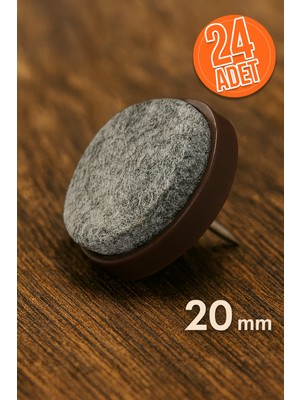 Adar 20 mm Keçeli Poligrit Zemin Koruyucu Sandalye ve Masa Ayağı Için Sessiz Mobilya Pabucu (24 Adet)