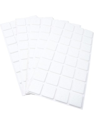 Tek Sandalye Mobilya Ayak Pedi 20MM Kaydırmaz Keçe (50'li) Yapışkanlı Parke Zemin Koruyucu - Beyaz