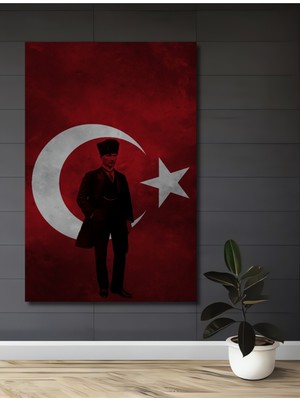 Teona Ahşap Atatürk Türk Bayrağı Ahşap Mdf Dekoratif Ev/işyeri Duvar Tablo Dikdörtgen Ev/işyeri Duvar Tablo