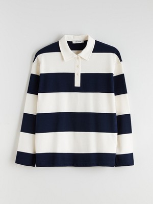 Lc Waikiki Yeni Sezon Polo Yaka Çizgili Kadın Tişört