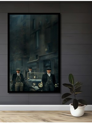 Teona Ahşap Çerçeve Görünümlü Peaky Blinders Ahşap Mdf Dekoratif Ev Duvar Tablo Dikdörtgen Ev Duvar Tablo