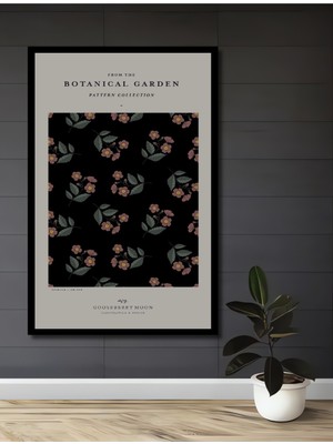 Teona Ahşap Çerçeve Görünümlü Botanik Bahçe Çiçek Desenli Dekoratif Ahşap Mdf Tablo Dikdörtgen Tablo