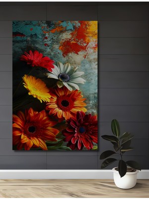 Teona Ahşap Renkli Papatyalar Ahşap Mdf Dekoratif Ev/işyeri Duvar Tablo Dikdörtgen Ev/işyeri Duvar Tablo