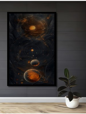 Teona Ahşap Çerçeve Görünümlü Gızemlı Evrenin Sonsuzluğu Ahşap Mdf Dekoratif Tablo Dikdörtgen Tablo