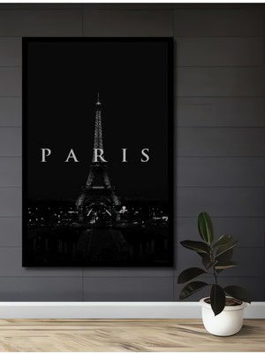 Teona Ahşap Çerçeve Görünümlü Eyfel Kulesi Paris Dekoratif Ahşap Mdf Ev Duvar Tablo Dikdörtgen Ev Duvar Tablo