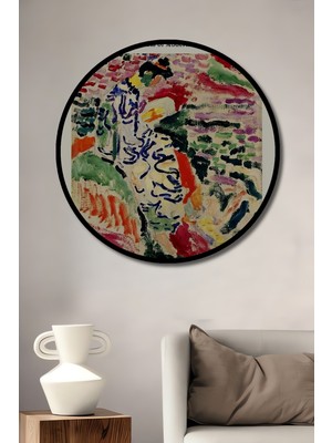 Teona Ahşap Çerçeve Görünümlü Henri Matisse Dekoratif Ahşap Mdf Ev Duvar Tablo Yuvarlak Ev Duvar Tablo