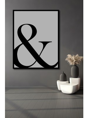 Teona Ahşap Çerçeve Görünümlü Ampersand Sembolü Dekoratif Ahşap Mdf Ev Duvar Tablo Dikdörtgen Ev Duvar Tablo