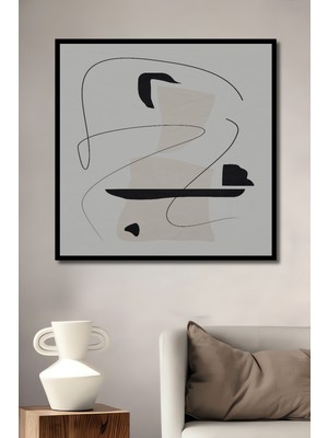 Teona Ahşap Çerçeve Görünümlü Soyut Çizimler Dekoratif Ahşap Mdf Ev Duvar Tablo Dikdörtgen Ev Duvar Tablo