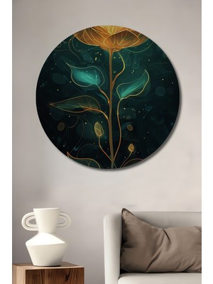 Teona Ahşap Büyülü Işık Çiçeği Dekoratif Ahşap Mdf Ev/işyeri Duvar Tablo Yuvarlak Ev/işyeri Duvar Tablo