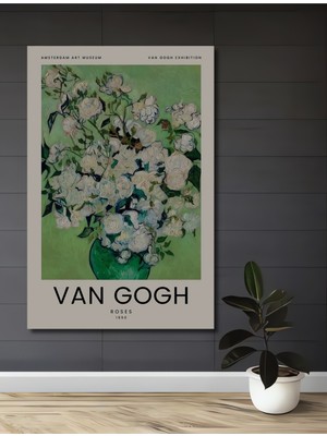 Teona Ahşap Van Gogh Beyaz Güller Ahşap Mdf Dekoratif Ev/işyeri Duvar Tablo Dikdörtgen Ev/işyeri Duvar Tablo