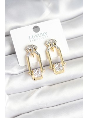 Evyora Pirinç Gold Renk Vintage Kadın Küpe