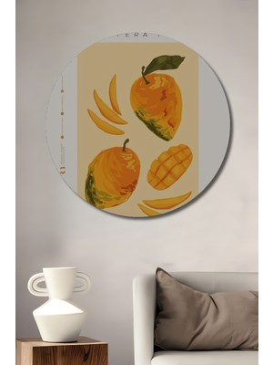 Teona Ahşap Mango Tropikal Ahşap Mdf Dekoratif Ev/işyeri Duvar Tablo Yuvarlak Ev/işyeri Duvar Tablo
