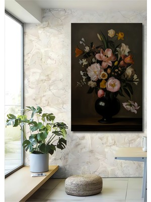 Teona Ahşap Vintage Çiçek Buketi Dekoratif Ahşap Mdf Ev/işyeri Duvar Tablo Dikdörtgen Ev/işyeri Duvar Tablo