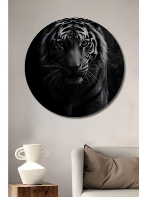 Teona Ahşap Güçlü Kaplan Ahşap Mdf Dekoratif Ev/işyeri Duvar Tablo Yuvarlak Ev/işyeri Duvar Tablo