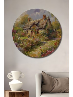 Teona Ahşap Romantik Kır Evi Ahşap Mdf Dekoratif Ev/işyeri Duvar Tablo Yuvarlak Ev/işyeri Duvar Tablo
