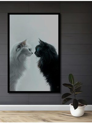 Teona Ahşap Çerçeve Görünümlü Zıtlıkların Uyumu Dekoratif Ahşap Mdf Ev Duvar Tablo Dikdörtgen Ev Duvar Tablo