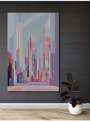 Teona Ahşap Modern Şehir Silüeti Dekoratif Ahşap Mdf Ev/işyeri Duvar Tablo Dikdörtgen Ev/işyeri Duvar Tablo