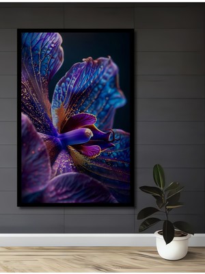 Teona Ahşap Çerçeve Görünümlü Mor Orkide Büyüsü Dekoratif Ahşap Mdf Ev Duvar Tablo Dikdörtgen Ev Duvar Tablo