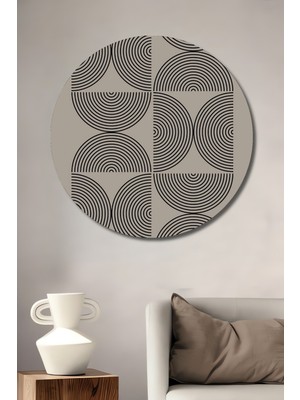 Teona Ahşap Bauhaus Soyut Sanat Ahşap Mdf Dekoratif Ev/işyeri Duvar Tablo Yuvarlak Ev/işyeri Duvar Tablo