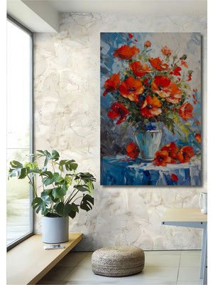 Teona Ahşap Gelincik Çiçekleri Ahşap Mdf Dekoratif Ev/işyeri Duvar Tablo Dikdörtgen Ev/işyeri Duvar Tablo