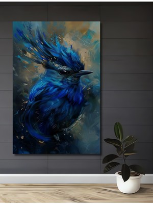 Teona Ahşap Mavi Kuş Dekoratif Ahşap Mdf Ev/işyeri Duvar Tablo Dikdörtgen Ev/işyeri Duvar Tablo