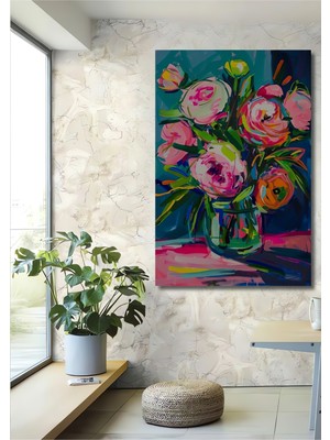 Teona Ahşap Renkli Çiçekler Dekoratif Ahşap Mdf Ev/işyeri Duvar Tablo Dikdörtgen Ev/işyeri Duvar Tablo
