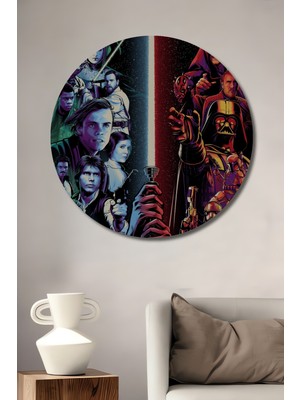 Teona Ahşap Star Wars Dekoratif Ahşap Mdf Ev/işyeri Duvar Tablo Yuvarlak Ev/işyeri Duvar Tablo