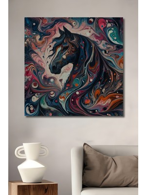 Teona Ahşap Soyut At Dekoratif Ahşap Mdf Ev/işyeri Duvar Tablo Dikdörtgen Ev/işyeri Duvar Tablo