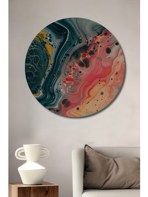 Teona Ahşap Soyut Sanat Ahşap Mdf Dekoratif Ev/işyeri Duvar Tablo Yuvarlak Ev/işyeri Duvar Tablo