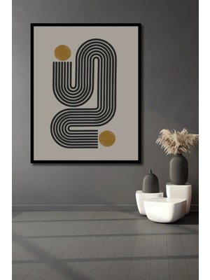 Teona Ahşap Çerçeve Görünümlü Geometrik Desenli Minimalist Ahşap Mdf Dekoratif Tablo Dikdörtgen Tablo