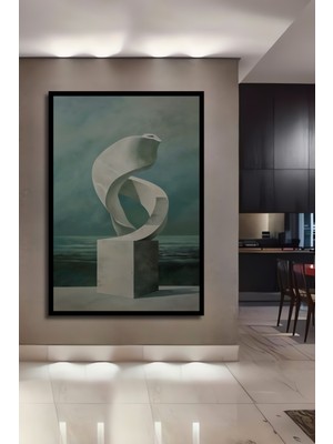 Teona Ahşap Çerçeve Görünümlü Soyut Sanat Heykel Ahşap Mdf Dekoratif Ev Duvar Tablo Dikdörtgen Ev Duvar Tablo