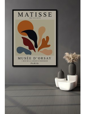 Teona Ahşap Çerçeve Görünümlü Matisse Soyut Sanat Ahşap Mdf Dekoratif Ev Duvar Tablo Dikdörtgen Ev Duvar Tablo