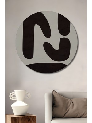 Teona Ahşap Soyut Sanat Dekoratif Ahşap Mdf Ev/işyeri Duvar Tablo Yuvarlak Ev/işyeri Duvar Tablo