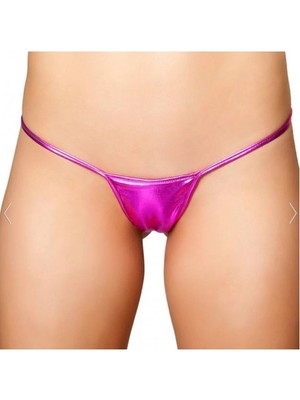 Çamaşır Kenti Büyük Beden  Pembe Lame Stirng - Tanga CK271287-B