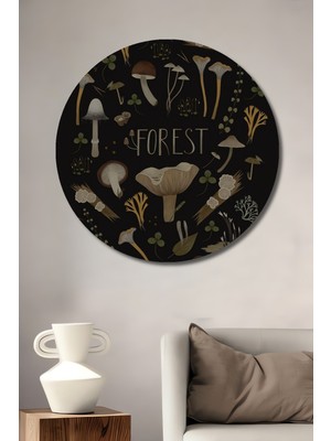 Teona Ahşap Orman Mantarları Dekoratif Ahşap Mdf Ev/işyeri Duvar Tablo Yuvarlak Ev/işyeri Duvar Tablo