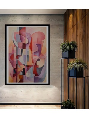 Teona Ahşap Çerçeve Görünümlü Soyut Sanat Dekoratif Ahşap Mdf Ev Duvar Tablo Dikdörtgen Ev Duvar Tablo