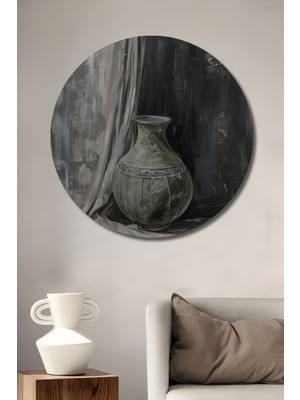 Teona Ahşap Zarif Vazo Dekoratif Ahşap Mdf Ev/işyeri Duvar Tablo Yuvarlak Ev/işyeri Duvar Tablo