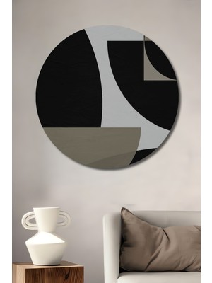 Teona Ahşap Modern Soyut Sanat Dekoratif Ahşap Mdf Ev/işyeri Duvar Tablo Yuvarlak Ev/işyeri Duvar Tablo