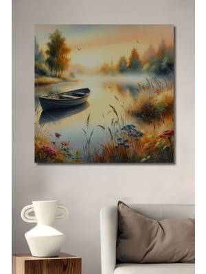 Teona Ahşap Sakin Göl Manzarası Ahşap Mdf Dekoratif Ev/işyeri Duvar Tablo Dikdörtgen Ev/işyeri Duvar Tablo