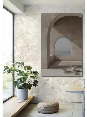 Teona Ahşap Minimalist Deniz Manzaralı Dekoratif Ahşap Mdf Tablo Dikdörtgen Tablo