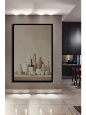 Teona Ahşap Çerçeve Görünümlü Modern Minimalist Natürmort Dekoratif Ahşap Mdf Tablo Dikdörtgen Tablo