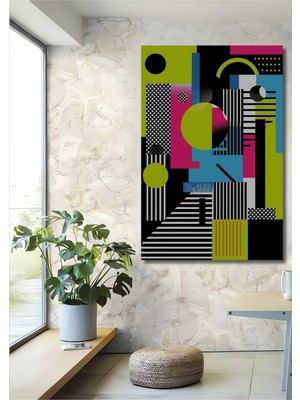 Teona Ahşap Soyut Sanat Geometrik Desen Ahşap Mdf Dekoratif Tablo Dikdörtgen Tablo
