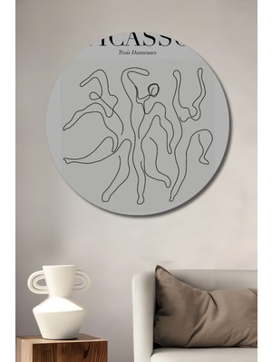 Teona Ahşap Picasso Soyut Sanat Dekoratif Ahşap Mdf Ev/işyeri Duvar Tablo Yuvarlak Ev/işyeri Duvar Tablo